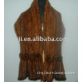 Natural Brown Knitted Mink Fur Scarf